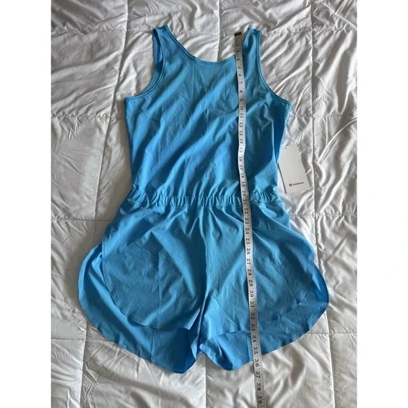 New Size 10 Lululemon Open-Back Running Romper 3" KYBL Kayak Blue Light NWT - Picture 2 of 9